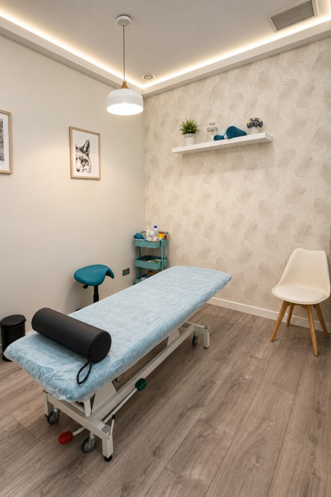 Fisioterapia 5 Sala de fisioterapia con camilla en Clínica AlcoFisio, Alcobendas